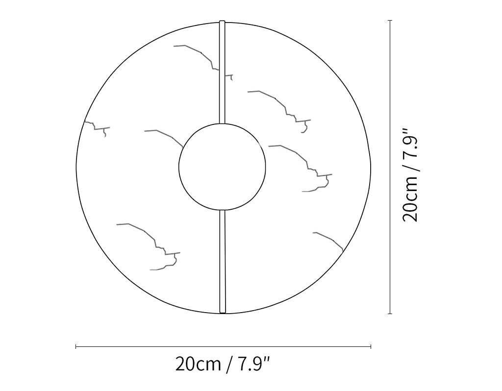 Lámpara de pared artística de alabastro y latón