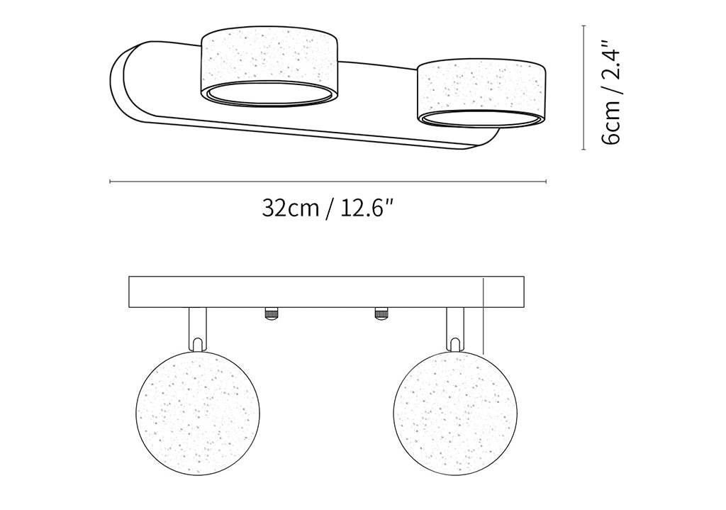Aplique de pared de madera Travertino Duo