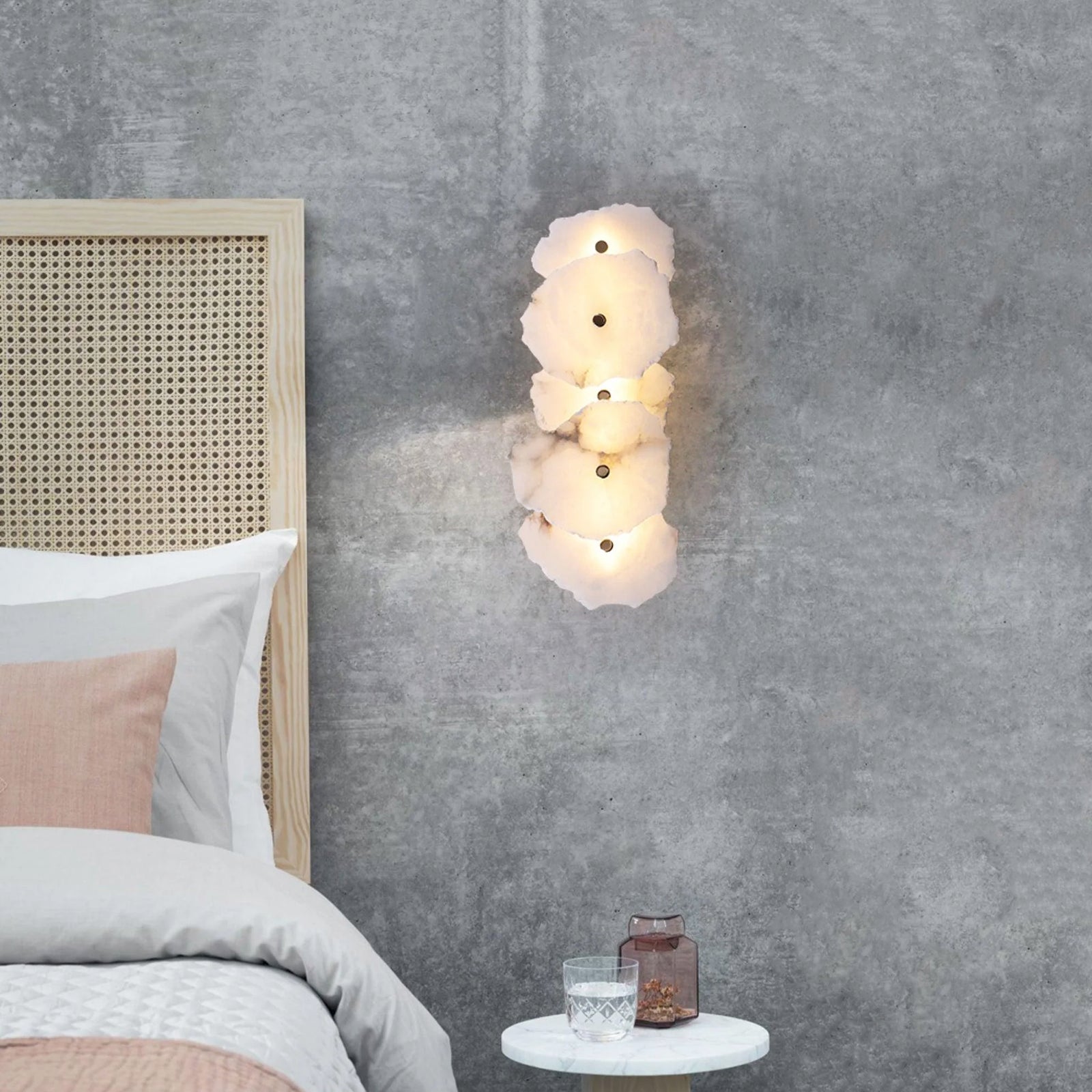 Wandlamp Petra van albast en metaal