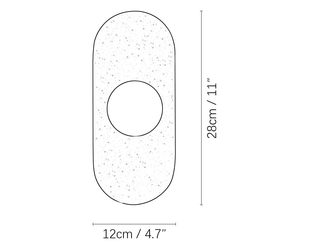Aplique de pared de vidrio ovalado de travertino
