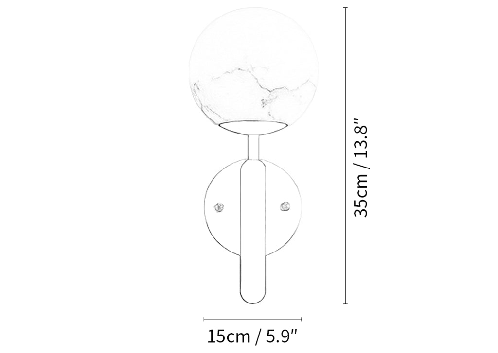Lámpara de pared de alabastro Orbis